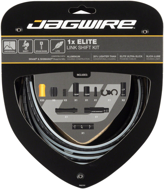 Jagwire 1x Elite Link Shift Cable Kit SRAM/Shimano Polished Ultra-Slick Cable BLK Cables and Housing Jagwire   