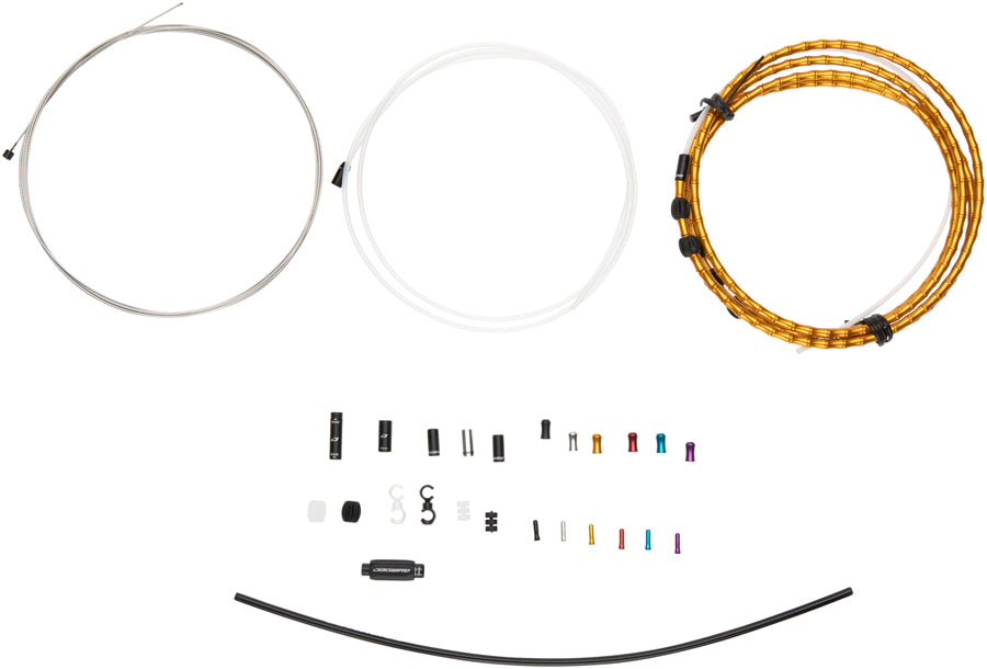 Jagwire 1x Elite Link Shift Cable Kit SRAM/Shimano Polished Ultra-Slick Cable Gold Cables and Housing Jagwire   
