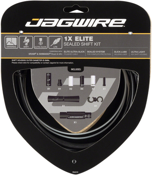 Jagwire 1x Elite Sealed Shift Cable Kit - SRAM/Shimano Polished Ultra-Slick Cables BLK Cables and Housing Jagwire   