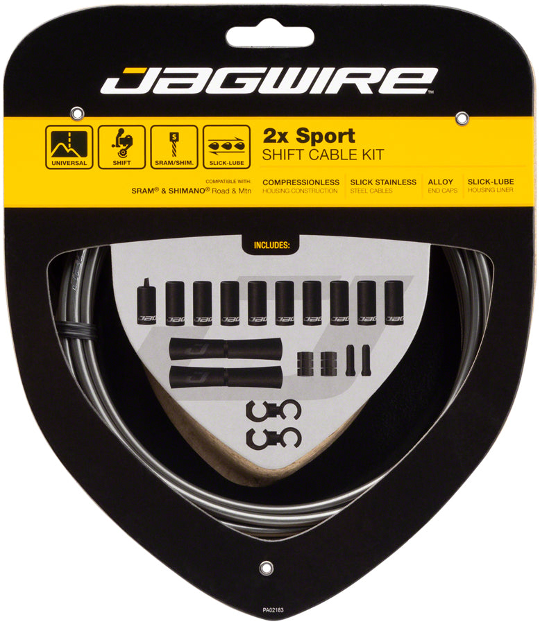 Jagwire 2x Sport Shift Cable Kit SRAM/Shimano Ice Gray Cables and Housing Jagwire   