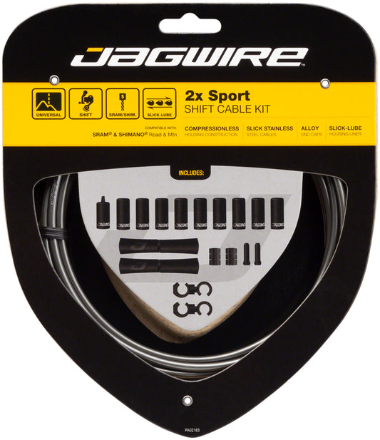 Jagwire 2x Sport Shift Cable Kit SRAM/Shimano Ice Gray Cables and Housing Jagwire   