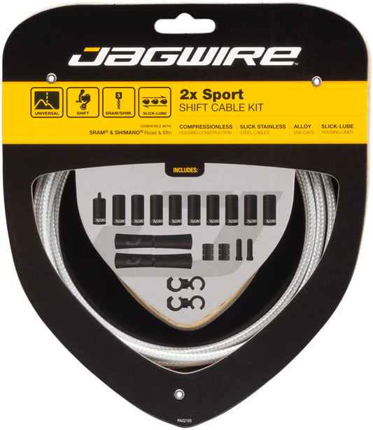 Jagwire 2x Sport Shift Cable Kit SRAM/Shimano Sterling Silver Cables and Housing Jagwire   