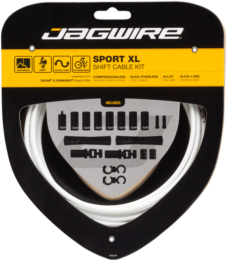 Jagwire Sport XL Shift Cable Kit SRAM/Shimano White Cables and Housing Jagwire   