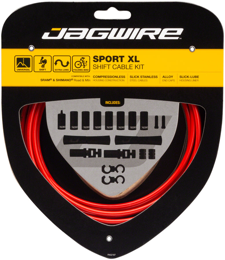 Jagwire Sport XL Shift Cable Kit SRAM/Shimano Red Cables and Housing Jagwire   