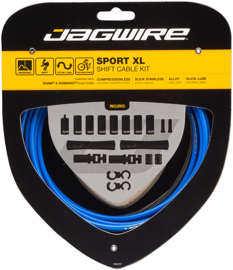 Jagwire Sport XL Shift Cable Kit SRAM/Shimano Blue Cables and Housing Jagwire   