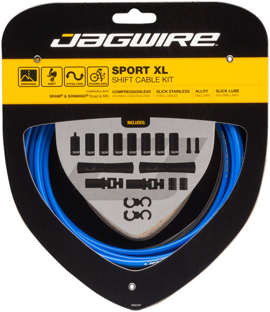Jagwire Sport XL Shift Cable Kit SRAM/Shimano Blue Cables and Housing Jagwire   