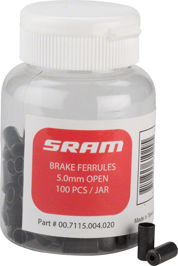 SRAM 5mm Brake Cable Housing Ferrules Black 100-count Jar Cables and Housing SRAM   