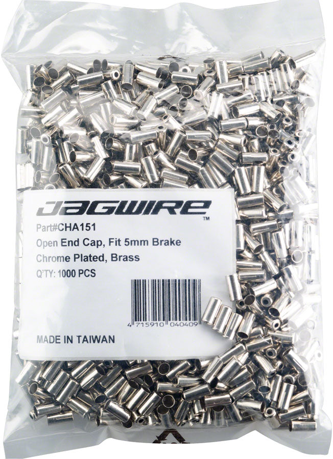Jagwire 5mm Open Pre-Crimped End Caps Refill Bag of 1000 Chrome Plated Cables and Housing Jagwire   