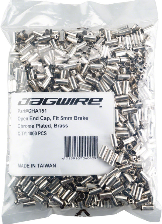 Jagwire 5mm Open Pre-Crimped End Caps Refill Bag of 1000 Chrome Plated Cables and Housing Jagwire   