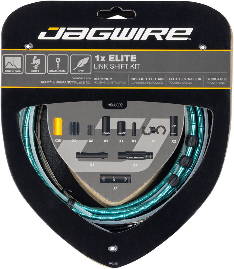 Jagwire 1x Elite Link Shift Cable Kit - SRAM/Shimano Polished Ultra-Slick Cables Ltd. Celeste Cables and Housing Jagwire   