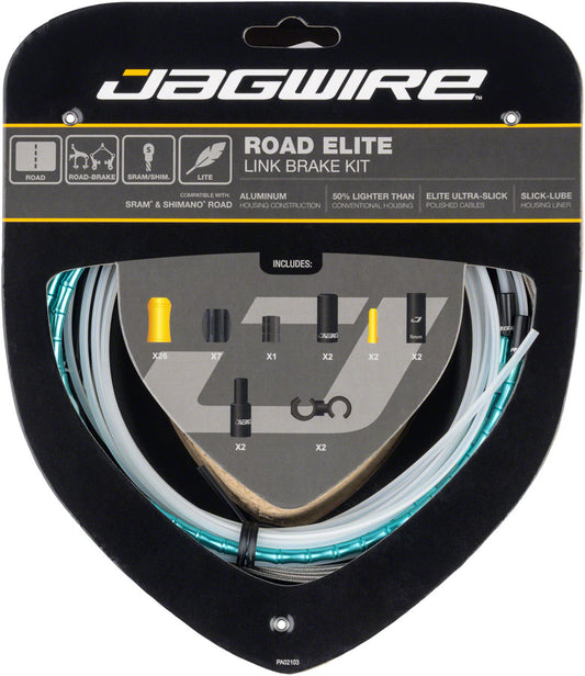 Jagwire Road Elite Link Brake Cable Kit - SRAM/Shimano Ultra-Slick Uncoated Cables Ltd. Celeste Cables and Housing Jagwire   