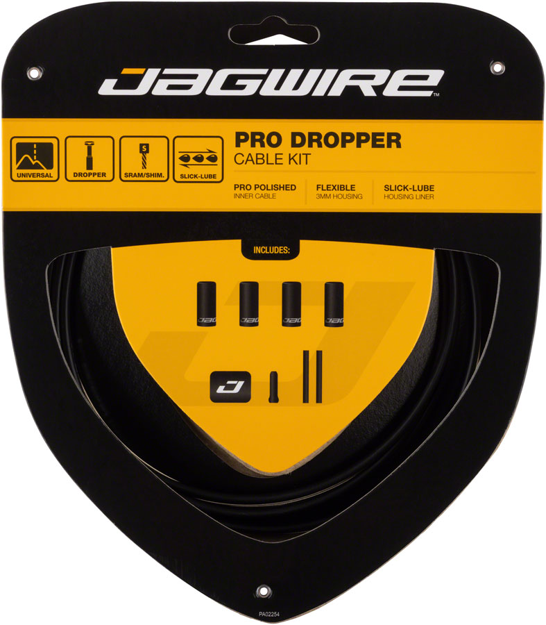 Jagwire Pro Dropper Cable Kit with 3mm Housing and Polished Cables Black Dropper Post Parts Jagwire   