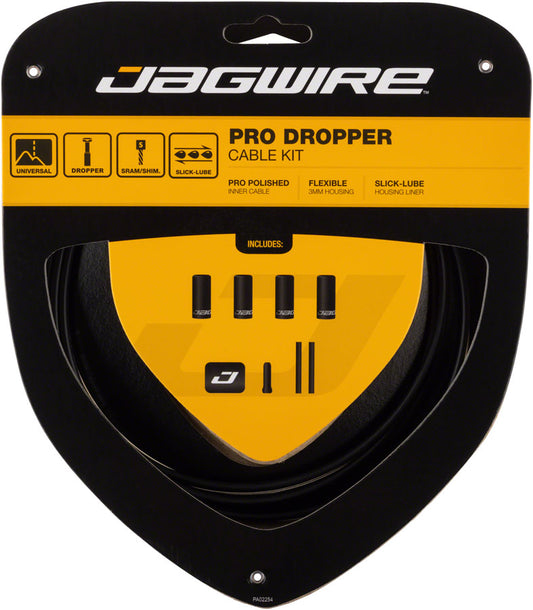 Jagwire Pro Dropper Cable Kit with 3mm Housing and Polished Cables Black Dropper Post Parts Jagwire   