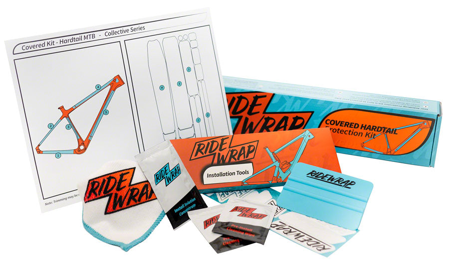 RideWrap Covered Hardtail MTB Frame Protection Kit - Gloss Chainstay/Frame Protection RideWrap   