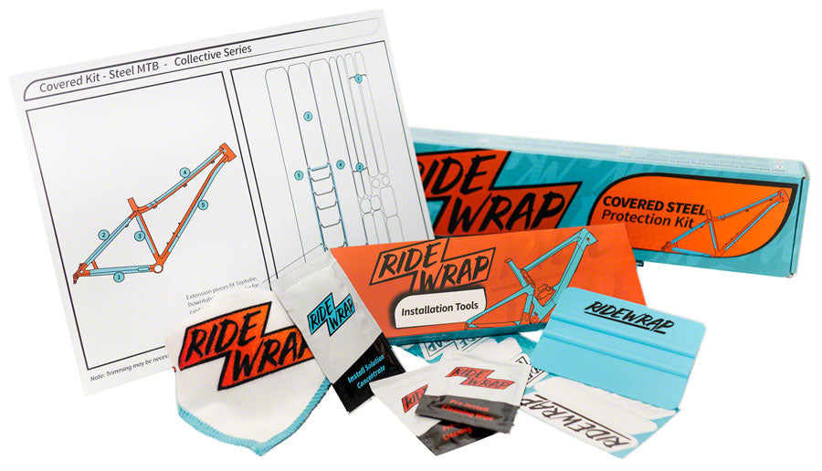RideWrap Covered Steel MTB Frame Protection Kit - Gloss Chainstay/Frame Protection RideWrap   