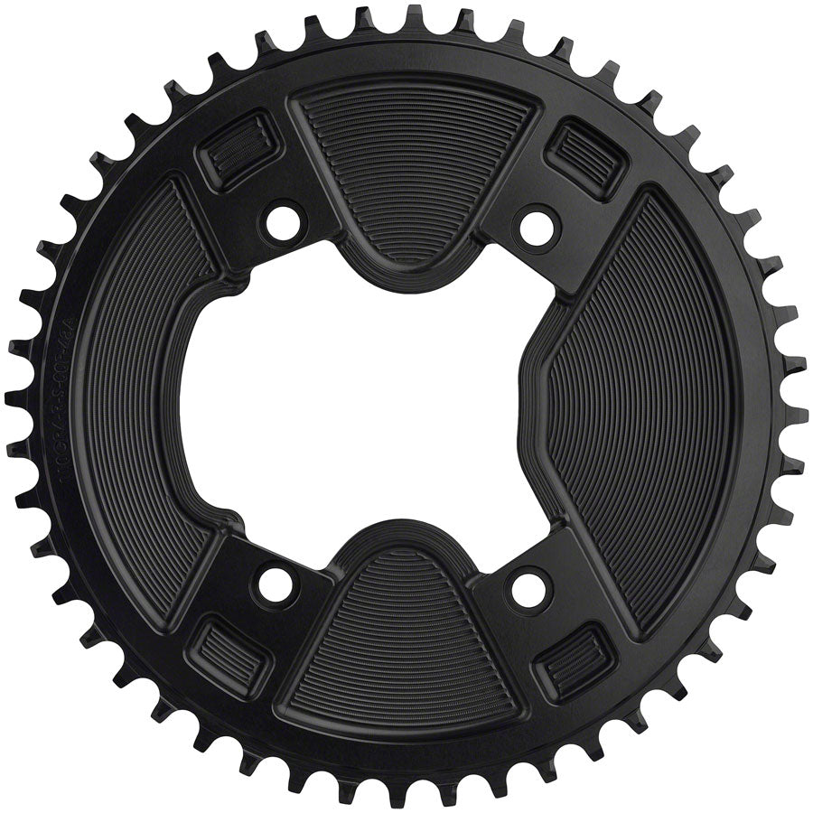 Wolf Tooth Aero 110 Asymmetric BCD Chainring - 48t 110 Asymmetric BCD 4-Bolt Drop-Stop ST For Shimano GRX Cranks BLK Chainrings Wolf Tooth   