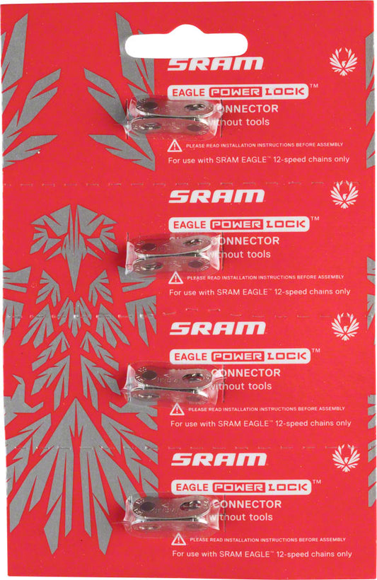 SRAM Eagle PowerLock Link for 12-Speed Chain Silver Card/4 Chain Links and Pins SRAM   