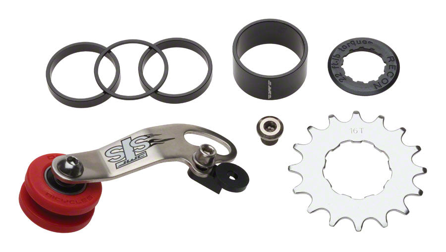 DMR STS Chain Tensioner and Cassette Spacer Combo Kit Stainless Steel Silver Single Speed Spacer Kit DMR   