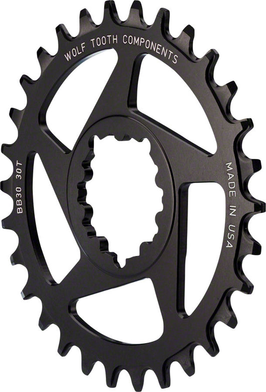 Wolf Tooth Direct Mount Chainring - 32t SRAM Direct Mount Drop-Stop A For BB30 Short Spindle Cranksets 0mm Offset BLK Chainrings Wolf Tooth   