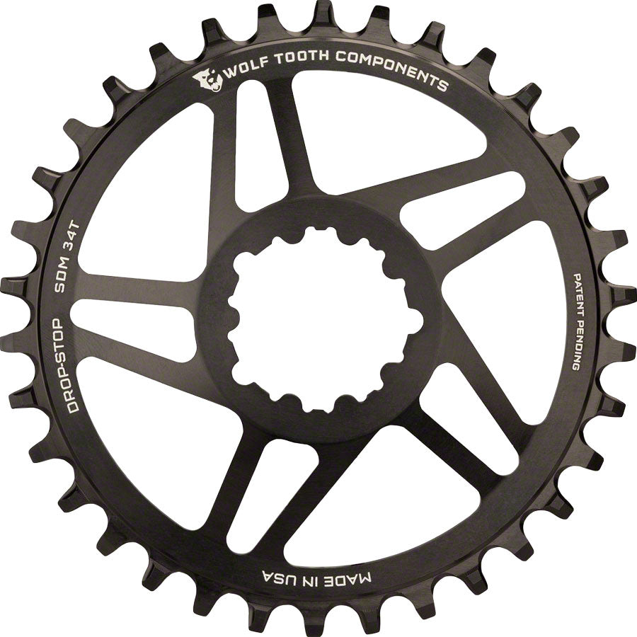Wolf Tooth Direct Mount Chainring - 30t SRAM Direct Mount Drop-Stop A For SRAM 3-Bolt Cranksets 6mm Offset BLK Chainrings Wolf Tooth   