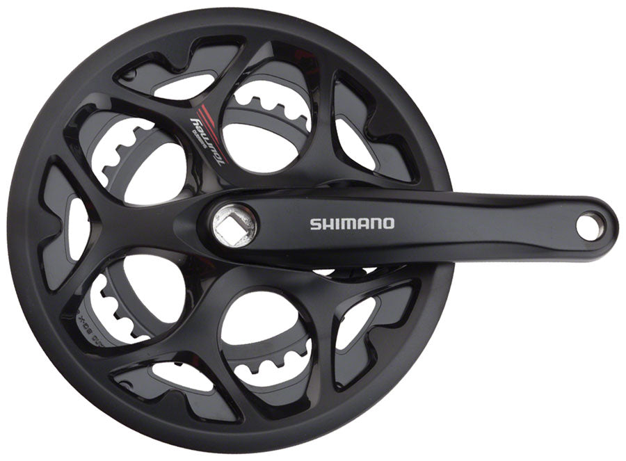 Shimano Tourney FC-A070 Crankset - 170mm 7/8-Speed 50/34t Riveted Square Taper JIS Spindle Interface BLK With Chainguard Cranksets and Arms Shimano   