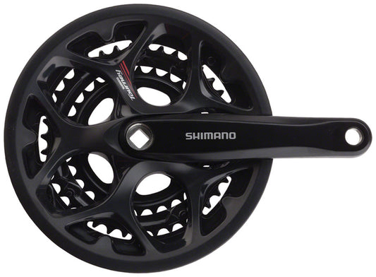 Shimano Tourney FC-A073 Crankset - 170mm 7/8-Speed 50/39/30t Riveted Square Taper JIS Spindle Interface BLK With Chainguard Cranksets and Arms Shimano   