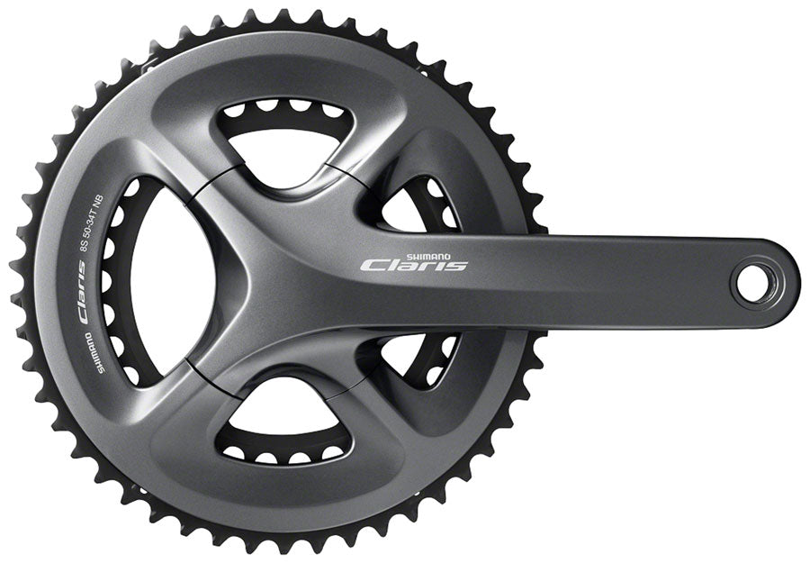 Shimano Claris FC-R2000 Crankset - 165mm 8-Speed 50/34t 110 BCD Hollowtech II Spindle Interface BLK Cranksets and Arms Shimano   