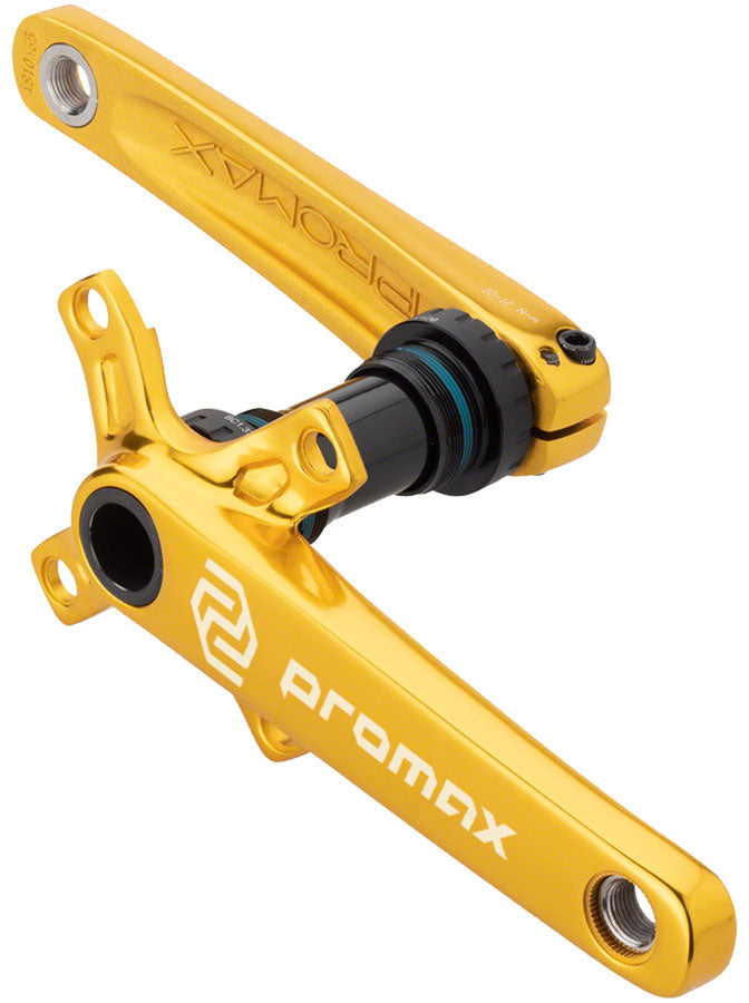 Promax CF-2 Crankset - 165mm 24mm Spindle 2-Piece 68mm English BB Included Gold BMX Cranksets Promax   