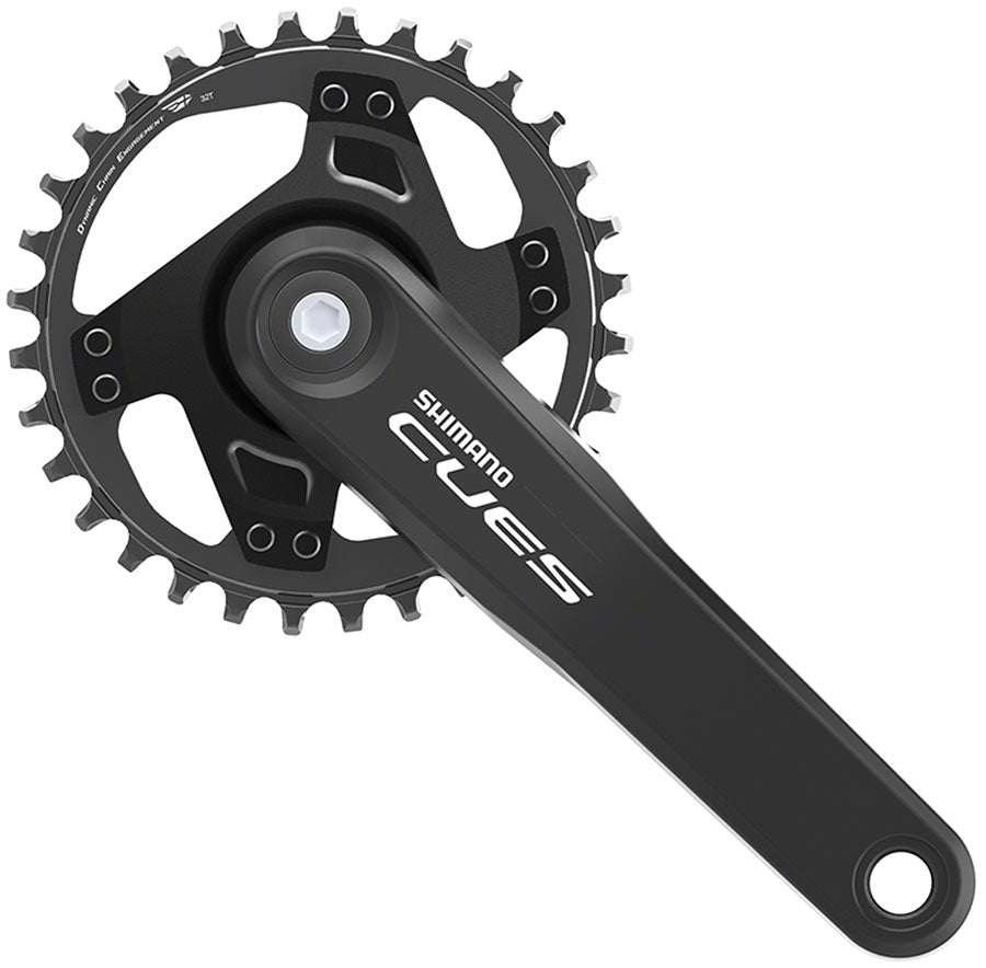 Shimano CUES FC-U4000-1 Crankset - 175mm 9/10/11-Speed 32t Riveted Square Taper JIS Spindle Interface BLK Cranksets and Arms Shimano   