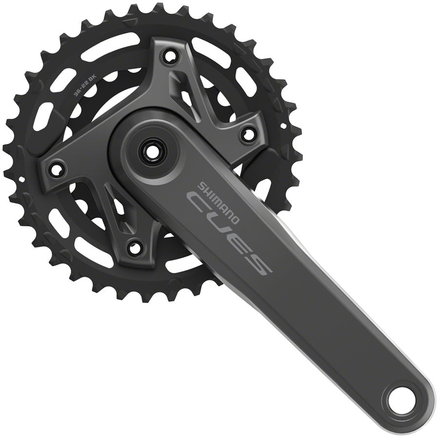 Shimano CUES FC-U6000-2B Crankset - 175mm 9/10/11-Speed 36/22t Asymmetric 96 BCD Hollowtech II CL 3mm Outboard BLK Cranksets and Arms Shimano   