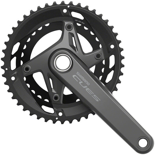 Shimano CUES FC-U6010-2 Crankset - 170mm 11-Speed 46/32t Asymmetric 110 BCD Hollowtech II BLK Cranksets and Arms Shimano   