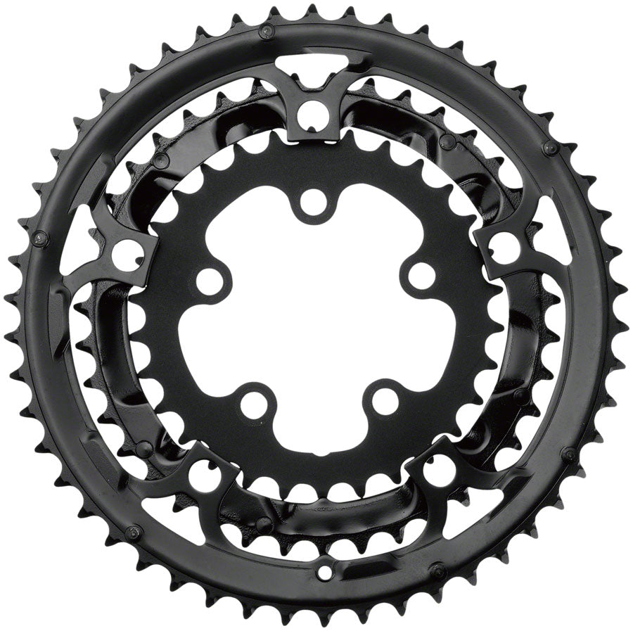 Samox 323ASS Chainring Set - 50/39/30t 130/74 BCD Aluminum Outer Ring Steel Middle/Inner Ring BLK Chainrings SAMOX   