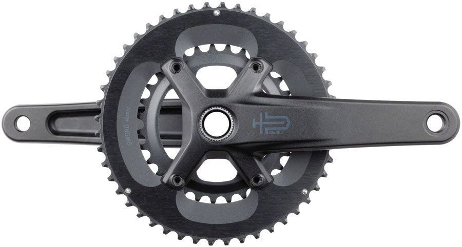 microSHIFT Sword 2x Crankset - 165mm 10-Speed 48/31t 110 Asym BCD  24mm Spindle BLK Cranksets and Arms microSHIFT   
