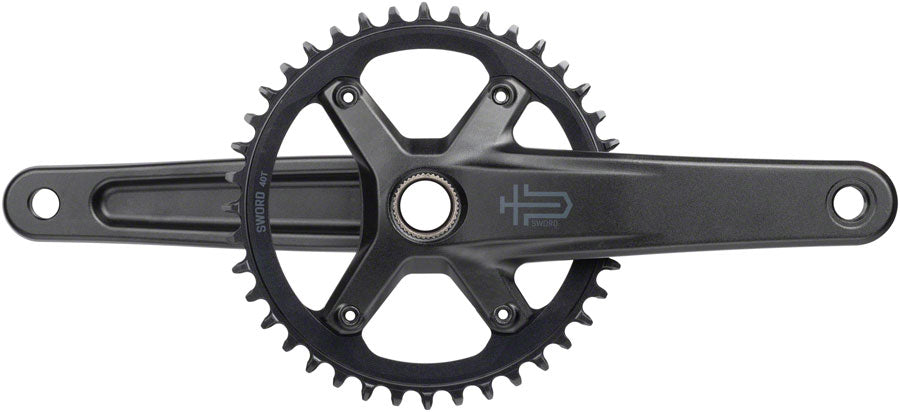 microSHIFT Sword 1x Crankset - 172.5mm 10-Speed 40t 110 Asym BCD  24mm Spindle BLK Cranksets and Arms microSHIFT   
