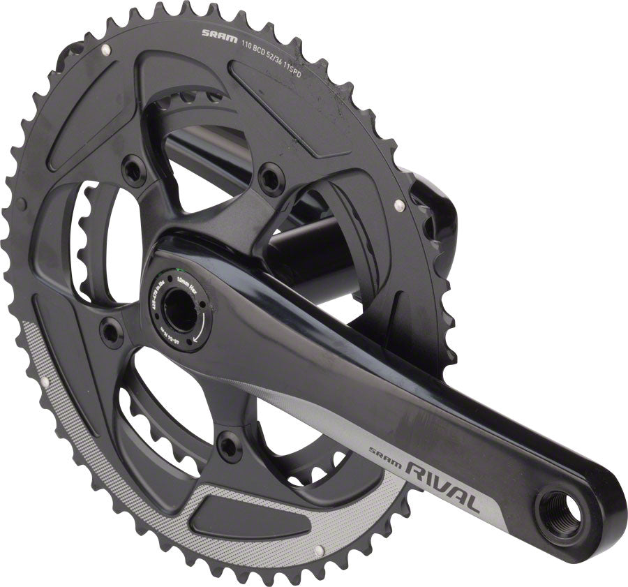 SRAM Rival 22 Crankset - 172.5mm 11-Speed 52/36t 110 BCD BB30/PF30 Spindle Interface BLK Cranksets and Arms SRAM   