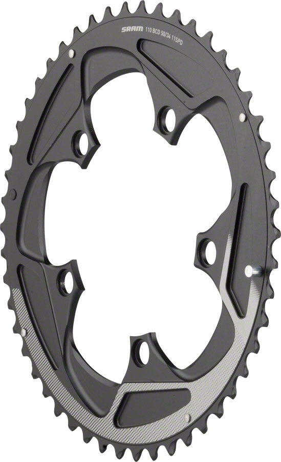 SRAM 50 Teeth 110mm BCD 11-Speed Yaw Chainring BLK Silver Trim Use 34T Chainrings SRAM   