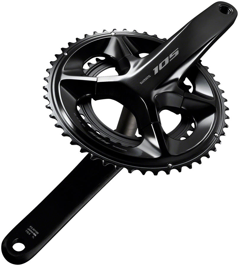 Shimano 105 FC-R7100 Crankset - 160mm 12-Speed 50/34t 110 Asymmetric BCD  Hollowtech II Spindle Interface BLK