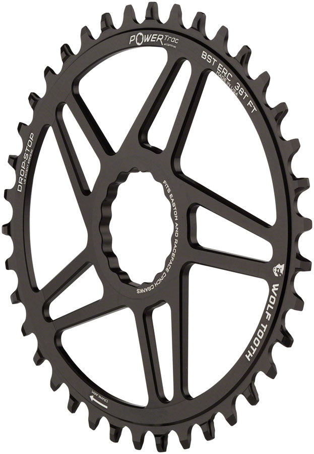 Wolf Tooth Elliptical Direct Mount Chainring - 42t RaceFace/Easton CINCH Direct Mount 3mm Offset Drop-Stop Flattop Compatible BLK Chainrings Wolf Tooth   