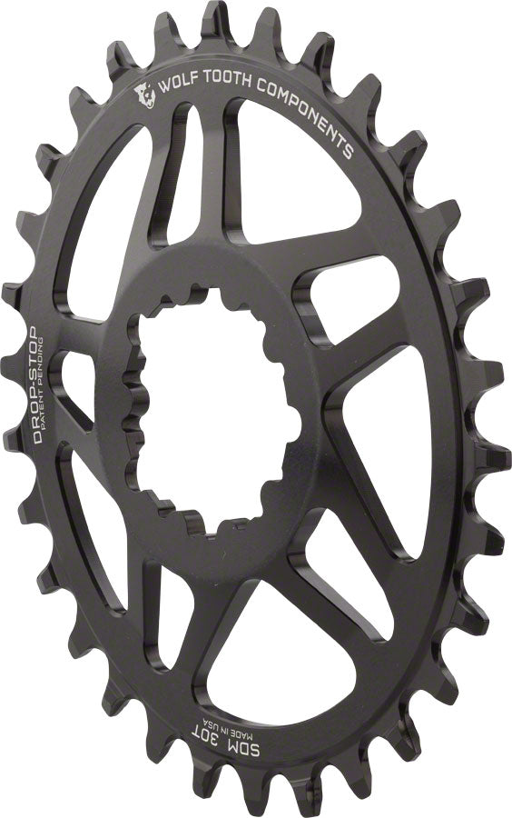 Wolf Tooth Elliptical Direct Mount Chainring - 32t SRAM Direct Mount Drop-Stop A For SRAM BB30 Short Spindle Cranks 0mm Offset BLK Chainrings Wolf Tooth   