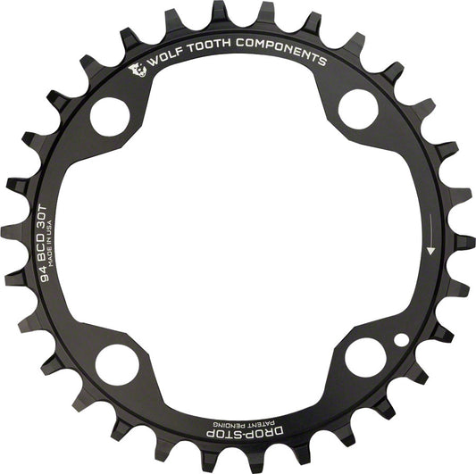 Wolf Tooth 94 BCD Chainring - 32t 94 BCD 4-Bolt Drop-Stop For SRAM Cranks BLK Chainrings Wolf Tooth   