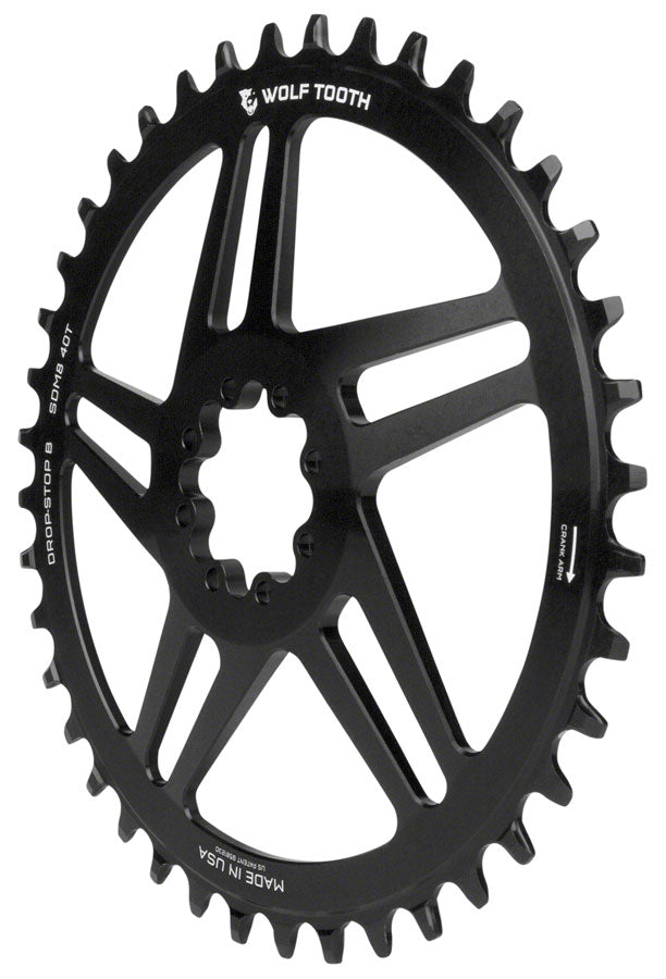Wolf Tooth Direct Mount Chainring - 38t SRAM Direct Mount Drop-Stop B For SRAM 8-Bolt Cranksets 6mm Offset BLK Chainrings Wolf Tooth   