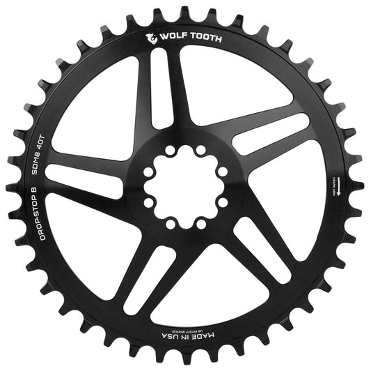 Wolf Tooth Direct Mount Chainring - 40t SRAM Direct Mount Drop-Stop B For SRAM 8-Bolt Cranksets 6mm Offset BLK Chainrings Wolf Tooth   