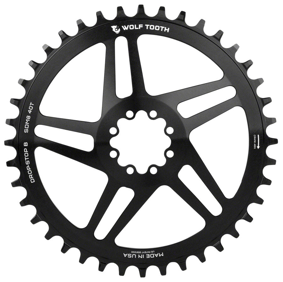 Wolf Tooth Direct Mount Chainring - 44t SRAM Direct Mount Drop-Stop B For SRAM 8-Bolt Cranksets 6mm Offset BLK Chainrings Wolf Tooth   