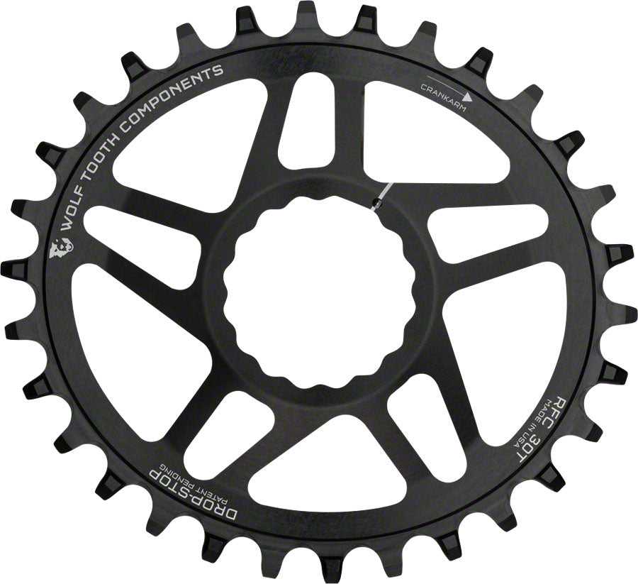 Wolf Tooth Elliptical Direct Mount Chainring - 28t RaceFace/Easton CINCH Direct Mount Drop-Stop 6mm Offset BLK Chainrings Wolf Tooth   