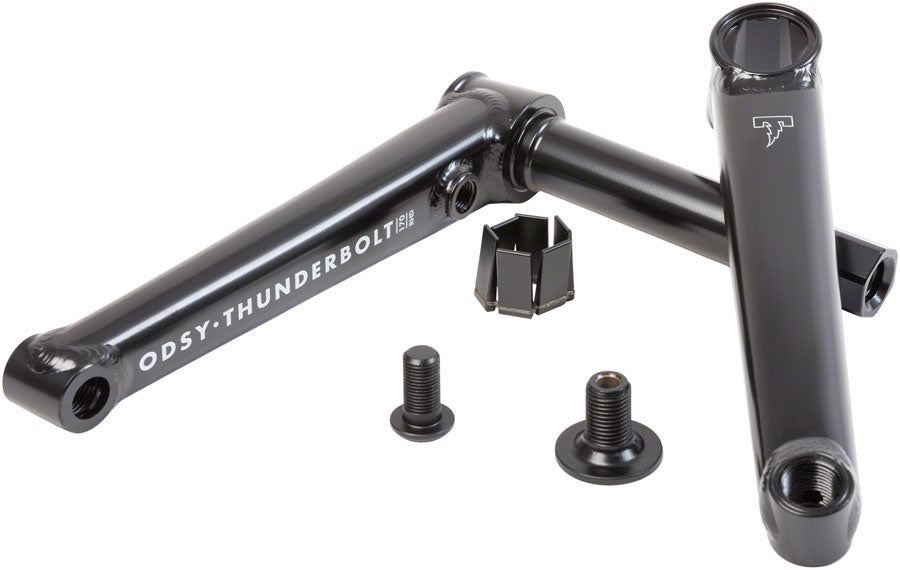 Odyssey Thunderbolt Crankset - 175mm Left Hand Drive Rust Proof Black BMX Cranksets Odyssey   