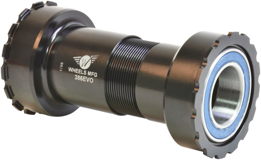 Wheels Manufacturing 386EVO Bottom Bracket - ABEC-3 Bearings For 22/24mm SRAM Cranks BLK Bottom Brackets Wheels Manufacturing   