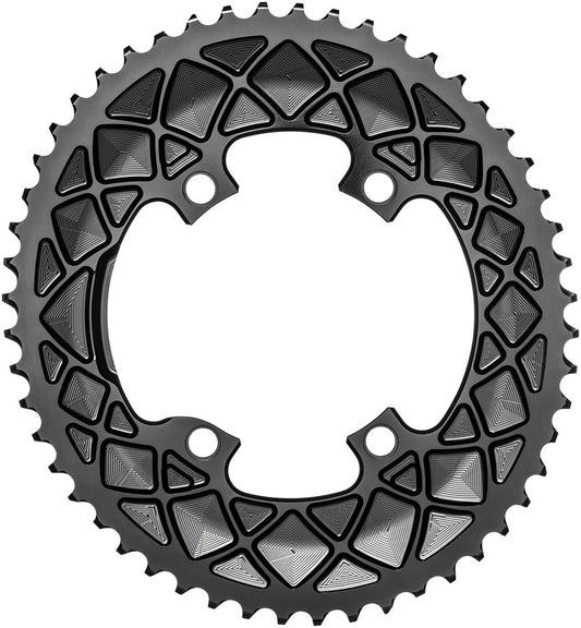 absoluteBLACK Premium Oval 110 BCD Road Outer Chainring Shimano Dura-Ace 9100 - 52t 110 Shimano Asymmetric BCD 4-Bolt BLK Chainrings Absolute Black   