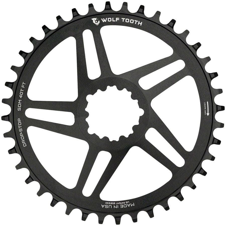 Wolf Tooth Direct Mount Chainring - 42t SRAM Direct Mount For SRAM 3-Bolt 6mm Offset Drop-Stop B Flattop Compatible BLK Chainrings Wolf Tooth   