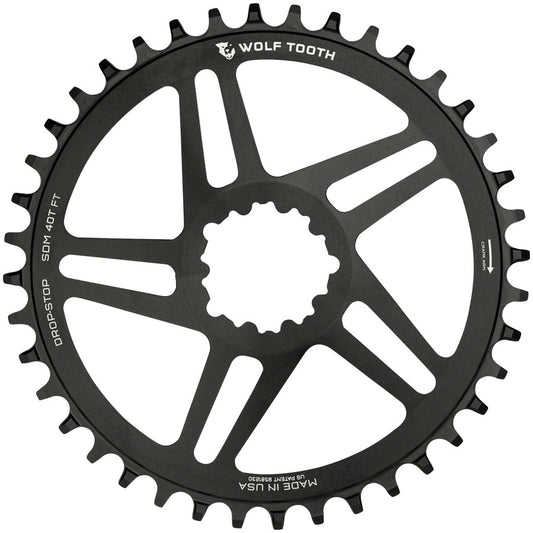 Wolf Tooth Direct Mount Chainring - 42t SRAM Direct Mount For SRAM 3-Bolt 6mm Offset Drop-Stop B Flattop Compatible BLK Chainrings Wolf Tooth   