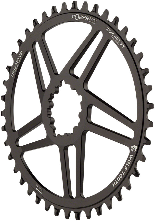 Wolf Tooth Elliptical Direct Mount Chainring - 40t SRAM Direct Mount 6mm Offset Drop-Stop Flattop Compatible BLK Chainrings Wolf Tooth   